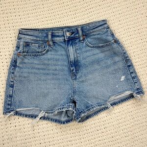 NEW American Eagle Outfitters Light Blue Classic High-Rise Denim Shorts B4
